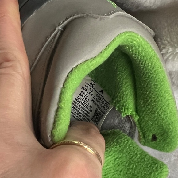 Toddler Retro Air Jordan 4c Reflective Gray and Green - Picture 6 of 7